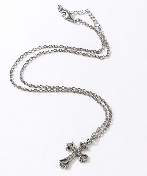 VIBGYOR（ヴィブジョー）の「【IZU】 シルバー クロスネックレス メンズ レディース ユニセックス 十字架 ペンダント チェーン 韓国ファッション K-POP風 モード系 アクセサリー（ネックレス・メンズ・シルバー・FREE）」の7枚目の写真