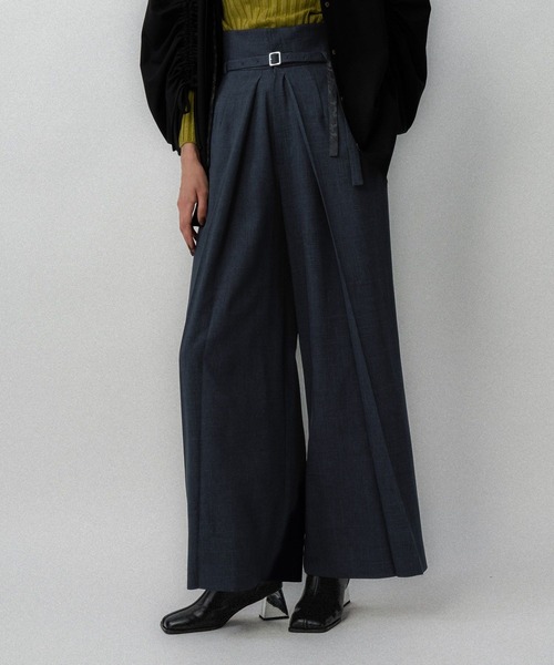 HARE（ハレ）の「チェックハイウエストタックパンツ(HARE)（その他パンツ・レディース・グレー/ネイビー・FREE）」の2枚目の写真