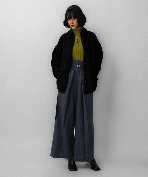 HARE（ハレ）の「チェックハイウエストタックパンツ(HARE)（その他パンツ・レディース・グレー/ネイビー・FREE）」の4枚目の写真