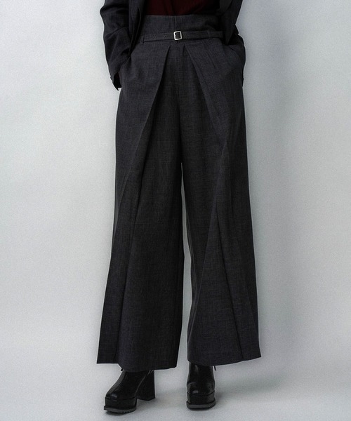 HARE（ハレ）の「チェックハイウエストタックパンツ(HARE)（その他パンツ・レディース・グレー/ネイビー・FREE）」の7枚目の写真