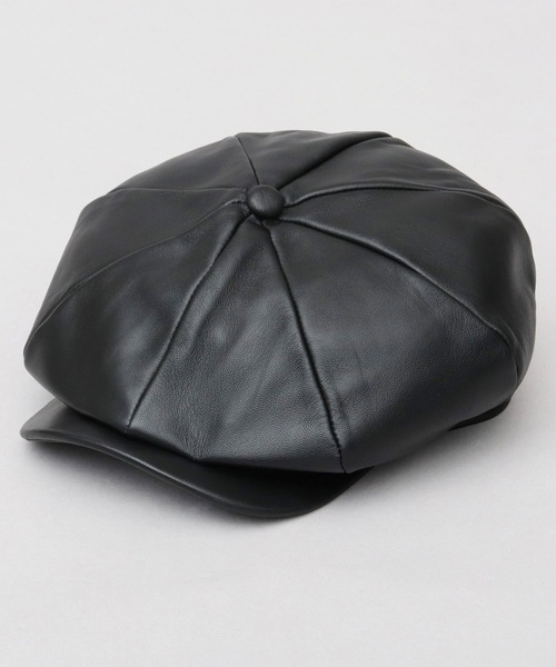 希少 ブルーレザー ヴィンテージ キャスケット シープスキンラムレザー セール】本革 ラムレザー（羊革） ビッグフォルム キャスケット