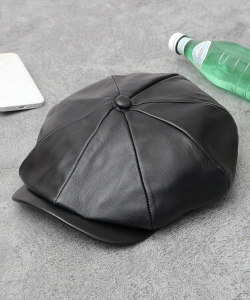 本革 ラムレザー（羊革） ビッグフォルム キャスケットハンチング