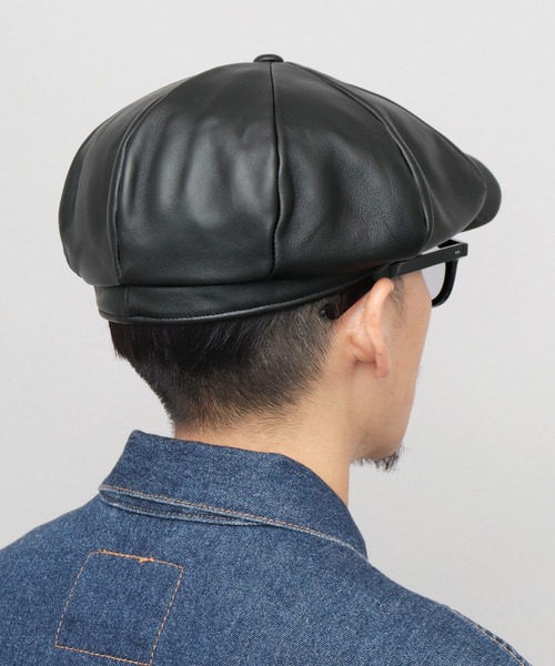 本革 ラムレザー（羊革） ビッグフォルム キャスケットハンチング