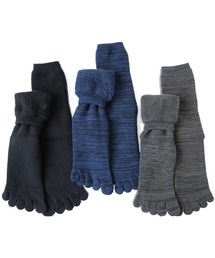 box408（ボックスヨンマルハチ）の「【3足セット】暖かい 裏起毛 5本指靴下 メンズソックス（ソックス/靴下・メンズ）」