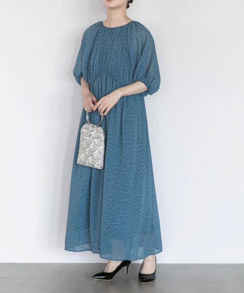 ななこ　Theory ワンピース　ドレス　ジャガード エトル etoll. 幾何学チュールジャガードワンピ レディース