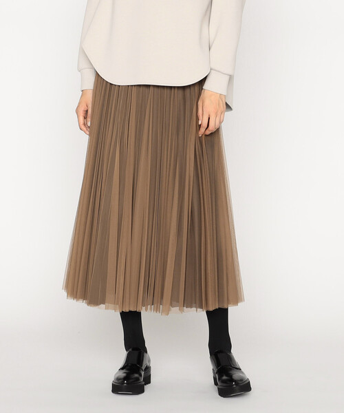 COMME CA（コムサ）の「ソフトチュール×ウーリー分繊トリコット広巾 スカート（スカート・レディース・ブルー系その他/ミント/チャコール/キャメル・9号/7号/11号）」の4枚目の写真