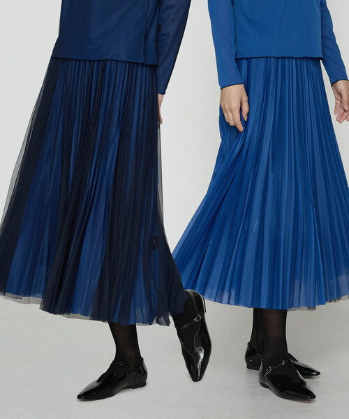 COMME CA（コムサ）の「ソフトチュール×ウーリー分繊トリコット広巾 スカート（スカート・レディース・ブルー系その他/ミント/チャコール/キャメル・9号/7号/11号）」の6枚目の写真