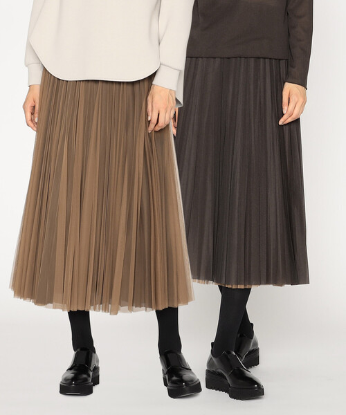 COMME CA（コムサ）の「ソフトチュール×ウーリー分繊トリコット広巾 スカート（スカート・レディース・ブルー系その他/ミント/チャコール/キャメル・9号/7号/11号）」の7枚目の写真