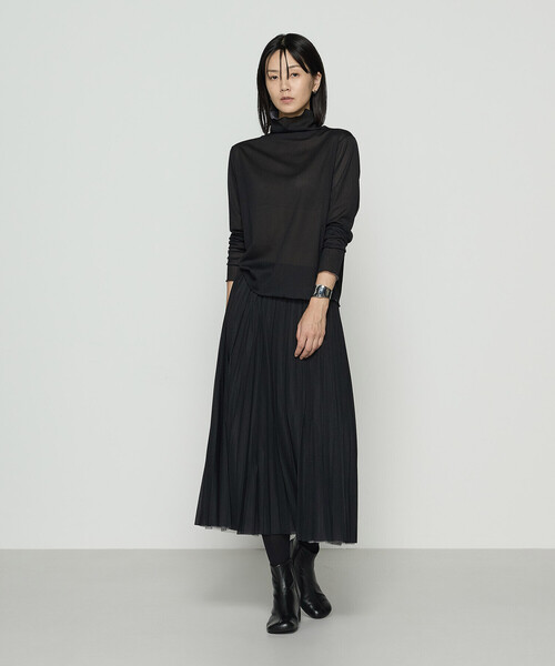 COMME CA（コムサ）の「ソフトチュール×ウーリー分繊トリコット広巾 スカート（スカート・レディース・ブルー系その他/ミント/チャコール/キャメル・9号/7号/11号）」の11枚目の写真