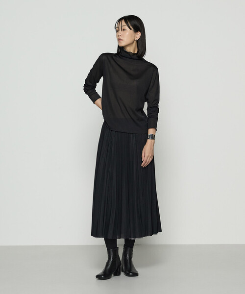 COMME CA（コムサ）の「ソフトチュール×ウーリー分繊トリコット広巾 スカート（スカート・レディース・ブルー系その他/ミント/チャコール/キャメル・9号/7号/11号）」の12枚目の写真