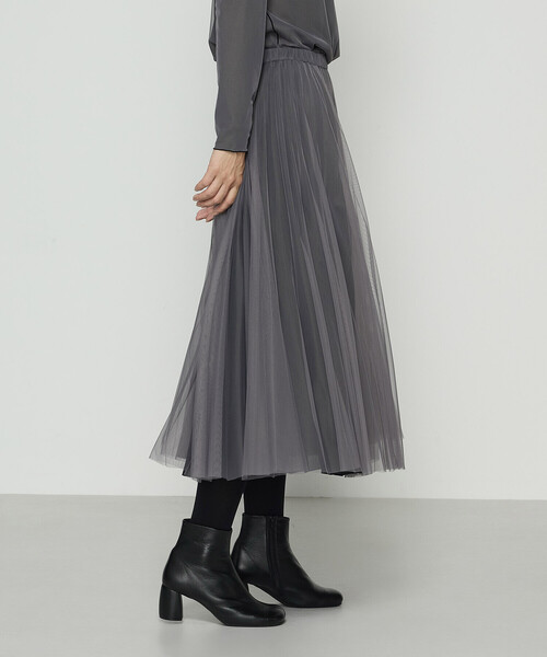 COMME CA（コムサ）の「ソフトチュール×ウーリー分繊トリコット広巾 スカート（スカート・レディース・ブルー系その他/ミント/チャコール/キャメル・9号/7号/11号）」の14枚目の写真
