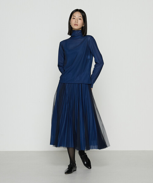 COMME CA（コムサ）の「ソフトチュール×ウーリー分繊トリコット広巾 スカート（スカート・レディース・ブルー系その他/ミント/チャコール/キャメル・9号/7号/11号）」の17枚目の写真