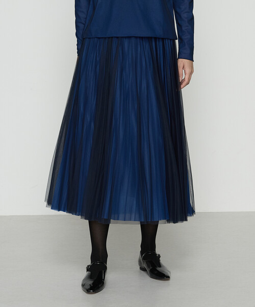 COMME CA（コムサ）の「ソフトチュール×ウーリー分繊トリコット広巾 スカート（スカート・レディース・ブルー系その他/ミント/チャコール/キャメル・9号/7号/11号）」の19枚目の写真