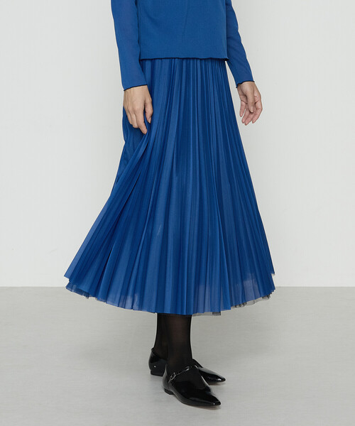 COMME CA（コムサ）の「ソフトチュール×ウーリー分繊トリコット広巾 スカート（スカート・レディース・ブルー系その他/ミント/チャコール/キャメル・9号/7号/11号）」の20枚目の写真