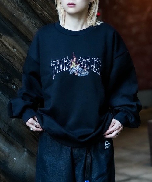 THRASHER(スラッシャー)の「【THRASHER /スラッシャー】裏起毛 プリントトレーナ- クルーネック ヘビースウェット(スウェット・メンズ・グレー/ブラック・LARGE/MEDIUM/X-LARGE)」の12枚目の写真