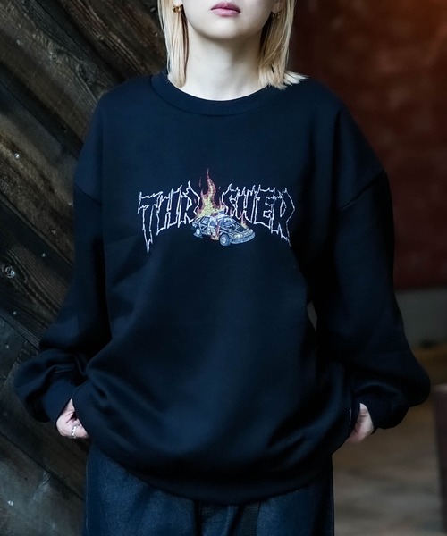 THRASHER(スラッシャー)の「【THRASHER /スラッシャー】裏起毛 プリントトレーナ- クルーネック ヘビースウェット(スウェット・メンズ・グレー/ブラック・LARGE/MEDIUM/X-LARGE)」の11枚目の写真