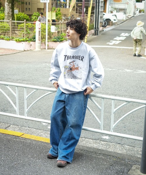 THRASHER(スラッシャー)の「【THRASHER /スラッシャー】裏起毛 プリントトレーナ- クルーネック ヘビースウェット(スウェット・メンズ・グレー/ブラック・LARGE/MEDIUM/X-LARGE)」の8枚目の写真