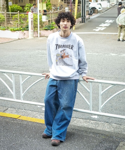 THRASHER(スラッシャー)の「【THRASHER /スラッシャー】裏起毛 プリントトレーナ- クルーネック ヘビースウェット(スウェット・メンズ・グレー/ブラック・LARGE/MEDIUM/X-LARGE)」の7枚目の写真