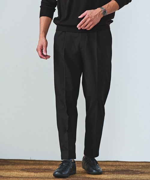 WEB限定】JUST fit ウールライク 1プリーツ イージースラックス パンツ