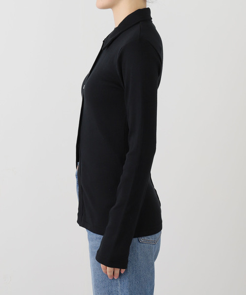 OUTDOOR PRODUCTS（アウトドアプロダクツ）の「miller prib cardigan（Tシャツ/カットソー・レディース・ブラック/チャコールグレー・FREE）」の5枚目の写真