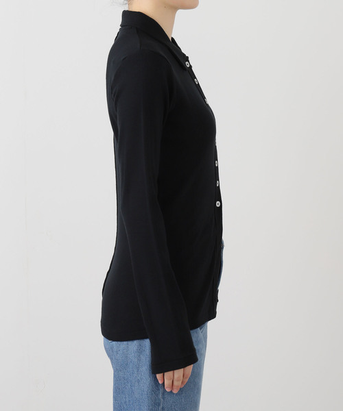 OUTDOOR PRODUCTS（アウトドアプロダクツ）の「miller prib cardigan（Tシャツ/カットソー・レディース・ブラック/チャコールグレー・FREE）」の4枚目の写真