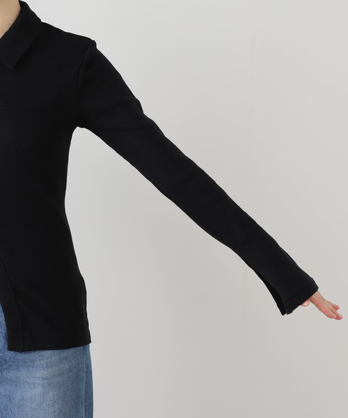 OUTDOOR PRODUCTS（アウトドアプロダクツ）の「miller prib cardigan（Tシャツ/カットソー・レディース・ブラック/チャコールグレー・FREE）」の8枚目の写真