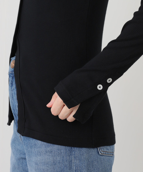 OUTDOOR PRODUCTS（アウトドアプロダクツ）の「miller prib cardigan（Tシャツ/カットソー・レディース・ブラック/チャコールグレー・FREE）」の10枚目の写真