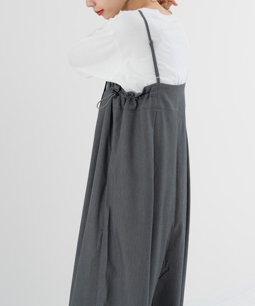 refinedworks（リファインドワークス）の「【refinedworks】綺麗見えする！サイロペットパンツ（サロペット/オーバーオール・レディース・ブラック/チャコールグレー・FREE）」の20枚目の写真