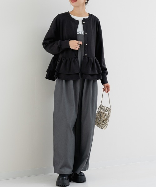 refinedworks（リファインドワークス）の「【refinedworks】綺麗見えする！サイロペットパンツ（サロペット/オーバーオール・レディース・ブラック/チャコールグレー・FREE）」の18枚目の写真