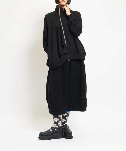 gomme（ゴム）の「30/10裏毛　ドレープジャケット（その他アウター・レディース・ブラック・MEDIUM）」の5枚目の写真