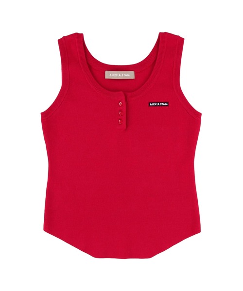 ALEXIA STAM（アリシアスタン）の「Box Logo Knit Tank Top /ロゴニットタンクトップ（タンクトップ・レディース・レッド/ブラック/アイボリー・M/S）」の4枚目の写真