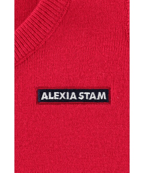 ALEXIA STAM（アリシアスタン）の「Box Logo Knit Tank Top /ロゴニットタンクトップ（タンクトップ・レディース・レッド/ブラック/アイボリー・M/S）」の6枚目の写真