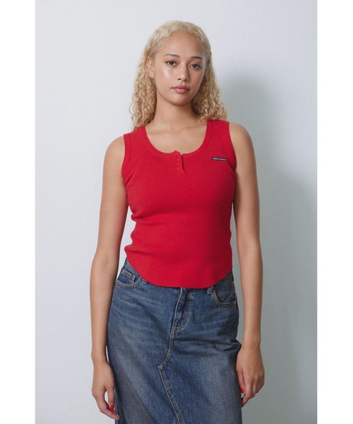 ALEXIA STAM（アリシアスタン）の「Box Logo Knit Tank Top /ロゴニットタンクトップ（タンクトップ・レディース・レッド/ブラック/アイボリー・M/S）」の14枚目の写真