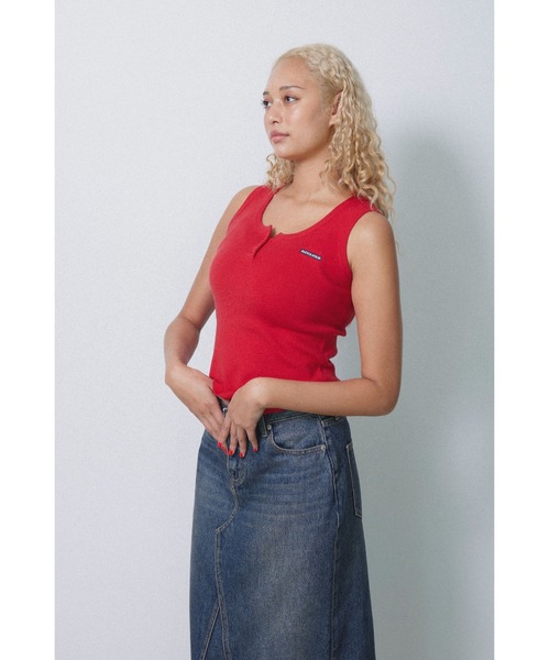 ALEXIA STAM（アリシアスタン）の「Box Logo Knit Tank Top /ロゴニットタンクトップ（タンクトップ・レディース・レッド/ブラック/アイボリー・M/S）」の16枚目の写真