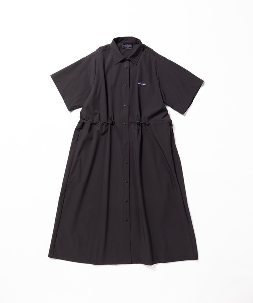 THOUSAND MILE（サウザンドマイル）の「[L's]SHORT SLEEVE SNAP OP NY/PU/ショートスリーブスナップワンピース（ワンピース・レディース・カーキ/ブラック/チャコールグレー/レンガ/ネイビー/オリーブ・FREE）」の3枚目の写真