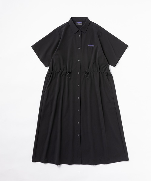 THOUSAND MILE（サウザンドマイル）の「[L's]SHORT SLEEVE SNAP OP NY/PU/ショートスリーブスナップワンピース（ワンピース・レディース・カーキ/ブラック/チャコールグレー/レンガ/ネイビー/オリーブ・FREE）」の2枚目の写真