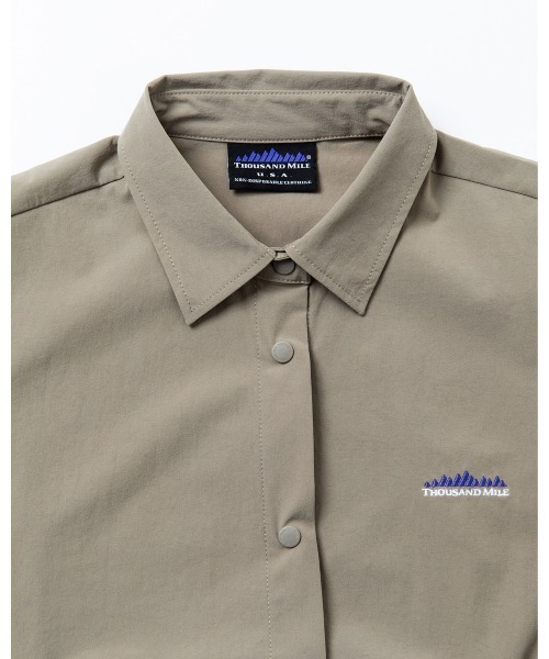 THOUSAND MILE（サウザンドマイル）の「[L's]SHORT SLEEVE SNAP OP NY/PU/ショートスリーブスナップワンピース（ワンピース・レディース・カーキ/ブラック/チャコールグレー/レンガ/ネイビー/オリーブ・FREE）」の7枚目の写真