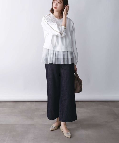 PICCIN(ピッチン)の「ファスナースリーブプルオーバー(Tシャツ/カットソー・レディース・ホワイト系その他/オフホワイト/ブラック・M)」の11枚目の写真