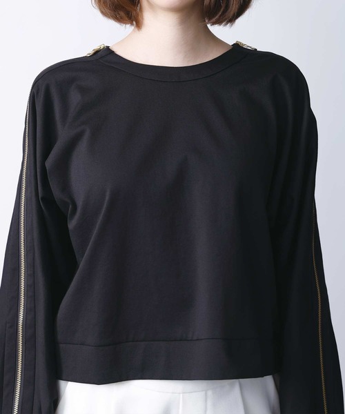 PICCIN(ピッチン)の「ファスナースリーブプルオーバー(Tシャツ/カットソー・レディース・ホワイト系その他/オフホワイト/ブラック・M)」の22枚目の写真