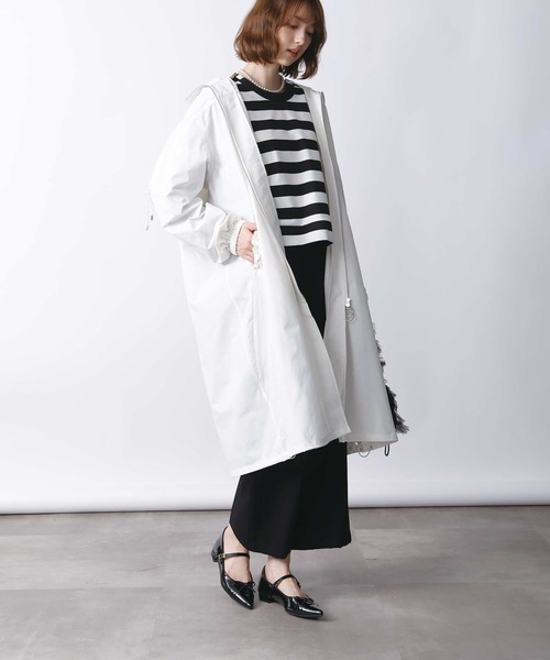 PICCIN(ピッチン)の「ファスナースリーブプルオーバー(Tシャツ/カットソー・レディース・ホワイト系その他/オフホワイト/ブラック・M)」の7枚目の写真