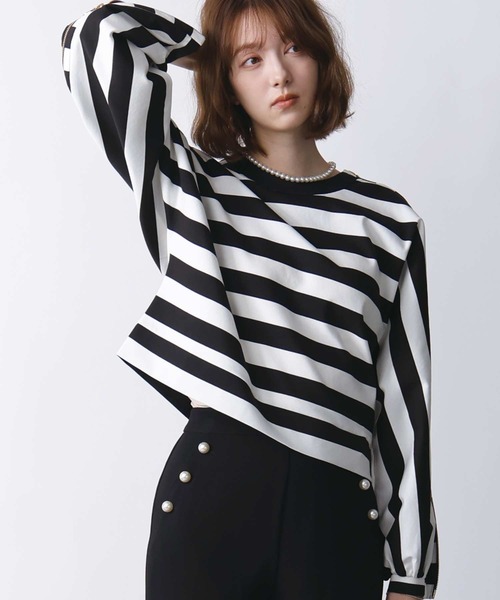 PICCIN(ピッチン)の「ファスナースリーブプルオーバー(Tシャツ/カットソー・レディース・ホワイト系その他/オフホワイト/ブラック・M)」の19枚目の写真