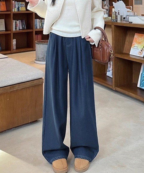 ONEP STAR(ワンピスター)の「裏起毛あったかワイドパンツ(その他パンツ・レディース・オフホワイト/ブラック/ライトブルー/ネイビー・MEDIUM/X-LARGE/LARGE/SMALL)」の17枚目の写真
