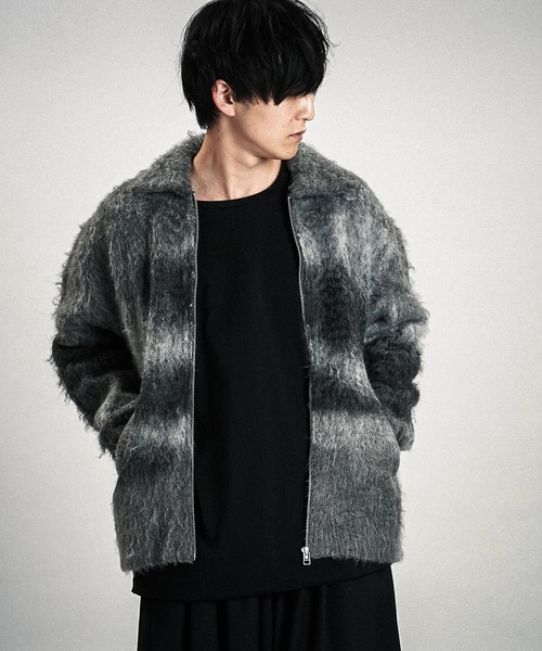 NO ID.(ノーアイディ)の「【NO ID.】Shaggy Jacquard Knit Blouson / シャギー ジャカード ニット ブルゾン(ブルゾン・メンズ・ブラック/グレー/ベージュ・ONE SIZE)」の15枚目の写真