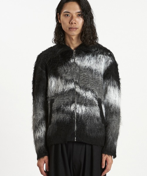 NO ID.(ノーアイディ)の「【NO ID.】Shaggy Jacquard Knit Blouson / シャギー ジャカード ニット ブルゾン(ブルゾン・メンズ・ブラック/グレー/ベージュ・ONE SIZE)」の17枚目の写真