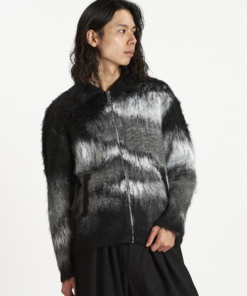 NO ID.(ノーアイディ)の「【NO ID.】Shaggy Jacquard Knit Blouson / シャギー ジャカード ニット ブルゾン(ブルゾン・メンズ・ブラック/グレー/ベージュ・ONE SIZE)」の18枚目の写真