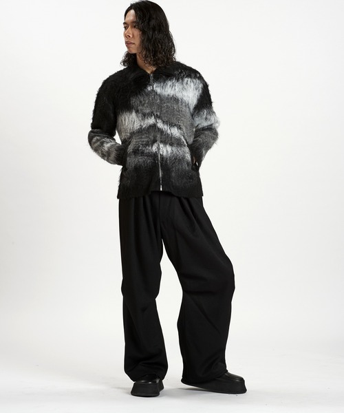 NO ID.(ノーアイディ)の「【NO ID.】Shaggy Jacquard Knit Blouson / シャギー ジャカード ニット ブルゾン(ブルゾン・メンズ・ブラック/グレー/ベージュ・ONE SIZE)」の19枚目の写真