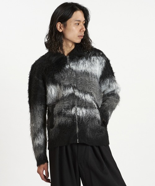NO ID.(ノーアイディ)の「【NO ID.】Shaggy Jacquard Knit Blouson / シャギー ジャカード ニット ブルゾン(ブルゾン・メンズ・ブラック/グレー/ベージュ・ONE SIZE)」の20枚目の写真