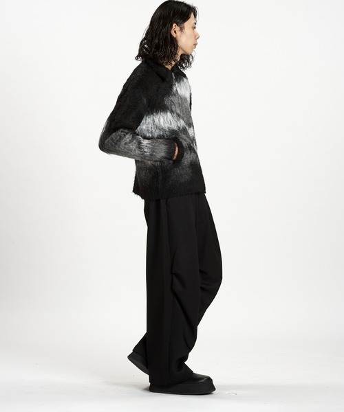 NO ID.(ノーアイディ)の「【NO ID.】Shaggy Jacquard Knit Blouson / シャギー ジャカード ニット ブルゾン(ブルゾン・メンズ・ブラック/グレー/ベージュ・ONE SIZE)」の9枚目の写真