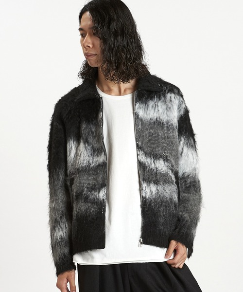 NO ID.(ノーアイディ)の「【NO ID.】Shaggy Jacquard Knit Blouson / シャギー ジャカード ニット ブルゾン(ブルゾン・メンズ・ブラック/グレー/ベージュ・ONE SIZE)」の11枚目の写真