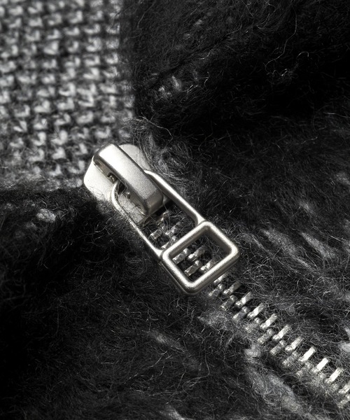 NO ID.(ノーアイディ)の「【NO ID.】Shaggy Jacquard Knit Blouson / シャギー ジャカード ニット ブルゾン(ブルゾン・メンズ・ブラック/グレー/ベージュ・ONE SIZE)」の4枚目の写真